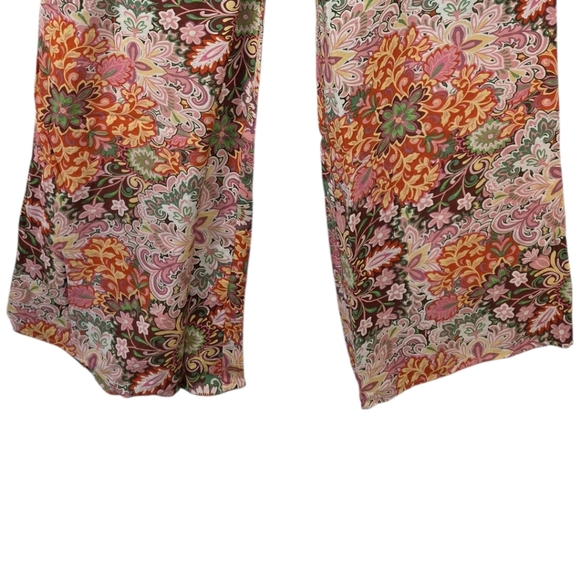 DEX Retro Floral Wide Leg Pants 70s Soft Girl Medallion Print Size Small NWT - Picture 6 of 10